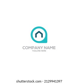 home and pin map logo template vector design.
