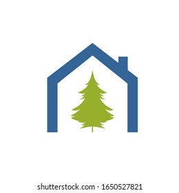 Diseño moderno del logotipo de pinares domésticos