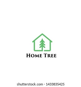 Home and Pine Tree logo Design Template 