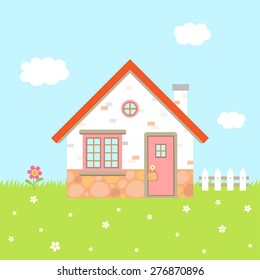Home : Pink door Sky background
