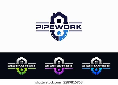 home pipe vector logo template