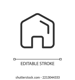 Home pixel perfect linear ui icon. Real estate. Property mortgage. Website homepage. GUI, UX design. Outline isolated user interface element for app and web. Editable stroke. Arial font used