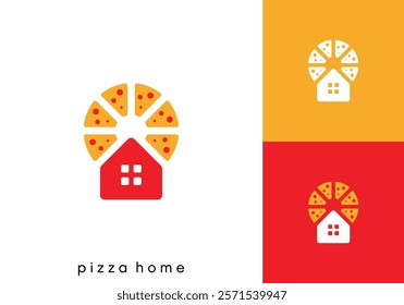 home pizza logo. food cafe restaurant symbol vector design