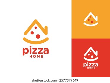 home pizza logo. food cafe and restaurant vector graphic design