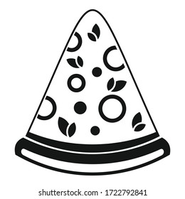 Home Pizza Slice Symbol. Einfache Illustration von zu Hause Pizza-Scheiße Vektorsymbol für Webdesign einzeln auf weißem Hintergrund