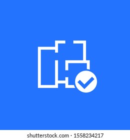 Home plan approved icon with check mark