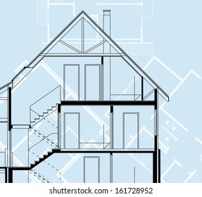 home plan blueprint background. vector illustration