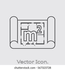 Home plan icon isolated sign symbol and flat style for app, web and digital design. Vector illustration.