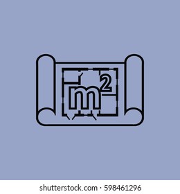 Home plan icon isolated sign symbol and flat style for app, web and digital design. Vector illustration.