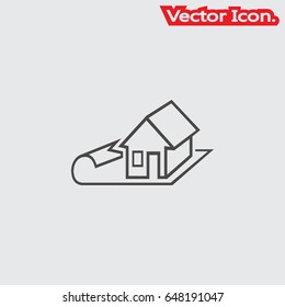 Home plan icon isolated sign symbol and flat style for app, web and digital design. Vector illustration.