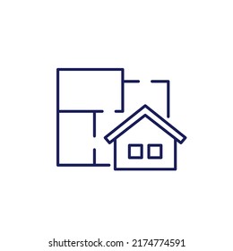 Home Plan, Room Layout Line Icon