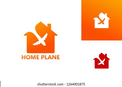 Home Plane Logo Template Design Vector, Emblem, Design Concept, Creative Symbol, Icon