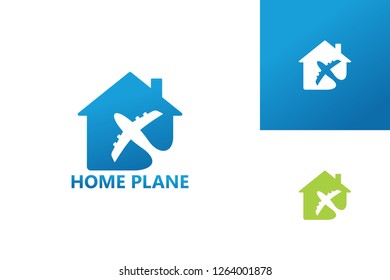 Home Plane Logo Template Design Vector, Emblem, Design Concept, Creative Symbol, Icon