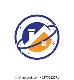 Home planet vector logo design template.