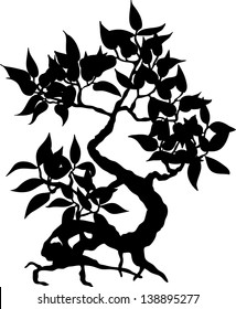 home plant black  silhouette. isolated object on white background.