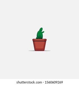 Home Plant Cactus Flat Design