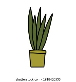 home plant doodle icon, vector illustration