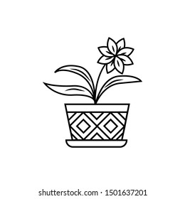 Home plant in flowerpot vector icon