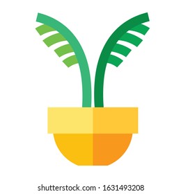 Home plant icon flat colorful