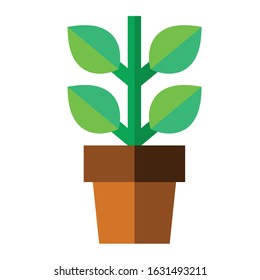 Home plant icon flat colorful
