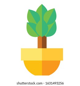 Home plant icon flat colorful