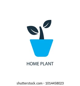Home plant icon. Logo element illustration. Home plant symbol design from 2 colored collection. Simple Home plant concept. Can be used in web and mobile.