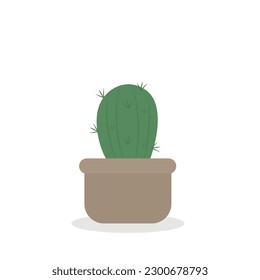 Home plant in pot, cute flat cartoon illustration.