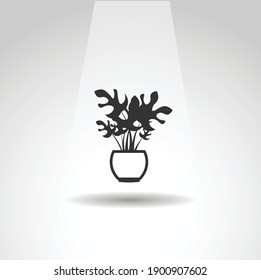 home plant in the pot icon, simple plant icon