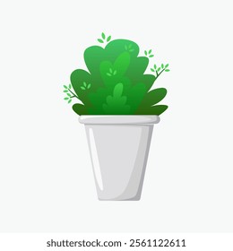 home plant with pot illustration in vector style