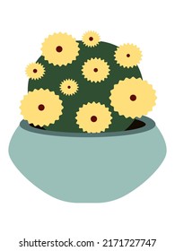 Home plant in a pot for interior decoration in illustration