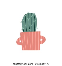 plantas domésticas en bonitas ollas de estilo plano. flores de casa, vegetación. ilustración vectorial dibujada a mano aislada en fondo blanco.