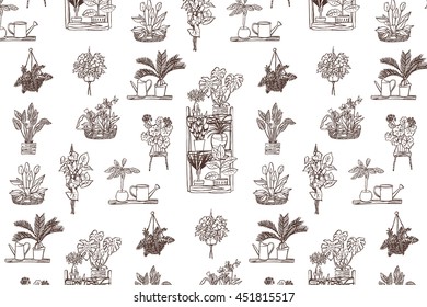 home plants line pattern