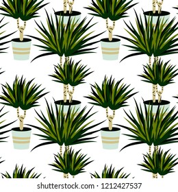 Home plants seamless pattern. Vector illustration. Tropical seamless pattern