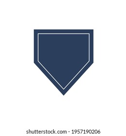 Home plate baseball text box Isolated on white background.