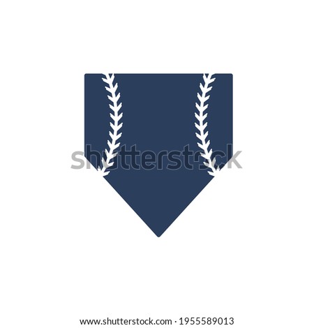 Home plate baseball text box Isolated on white background.