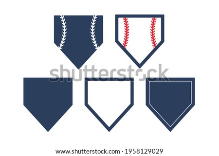 Home plate baseball text box Isolated on white background.