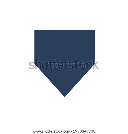 Home plate baseball text box Isolated on white background.