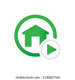 home play button vector icon