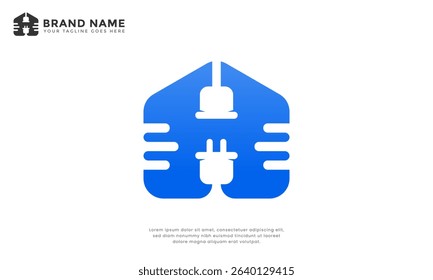 Home Plug Logo. For electrician or home energy