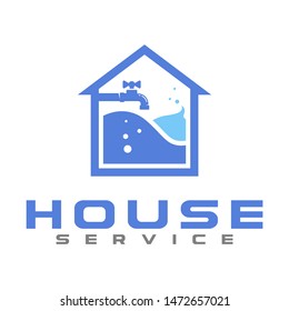 home and plumbing service logo template