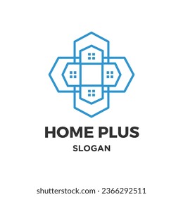 Home plus logo building creative