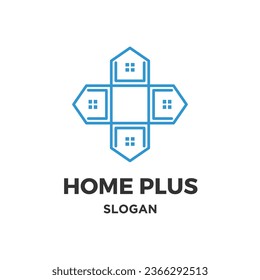 Home plus logo building creative