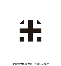 Home, plus, squares geometric symbol simple logo vector