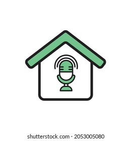 Home of Podcast Icon Vector Illustration