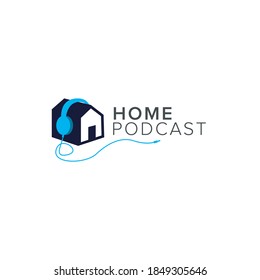 Home Podcast Logo Vector Icon