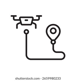 ponto inicial drone ícone vetor design ilustração em estilo moderno
