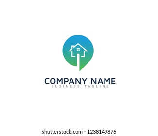 Home Point Vector Logo Template Design
