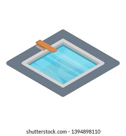Home pool icon. Isometric of home pool vector icon for web design isolated on white background