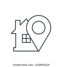 Home position thin line icon. Element of simple icon for websites, web design, mobile app, info graphics. Thin line icon for website design and development, app development on white background