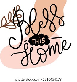 Afiche en casa. Bendiciones esta casa. Fondo abstracto vectorial